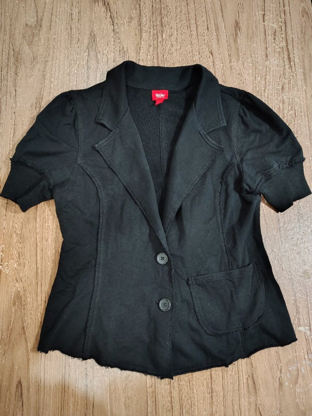 New! Massino Black 100% Cotton Short Sleeves Jacket Size L